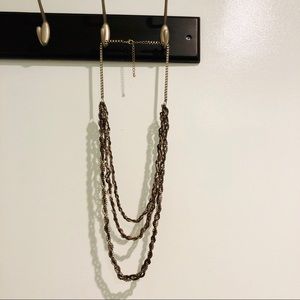 Layered 3 metal long necklace
